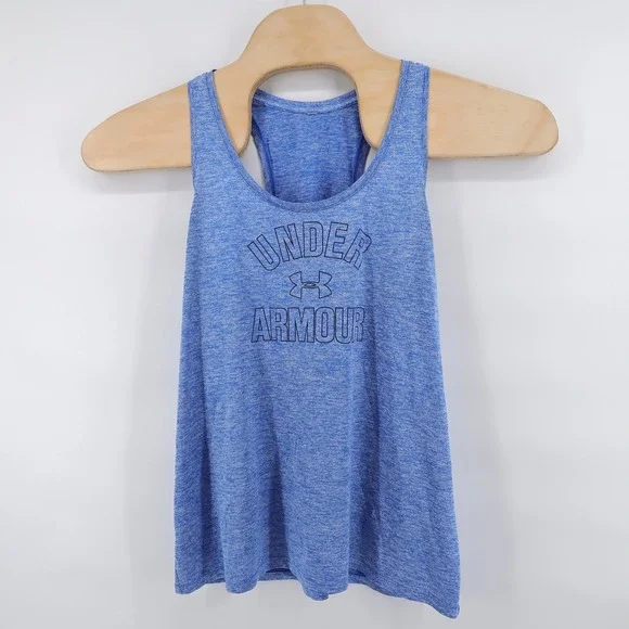 Under Armour HeatGear Racerback Tank Top Blue Mens XL - Picture 2 of 10